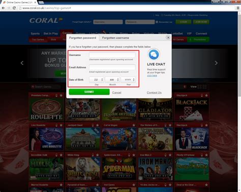 coral casino login uk